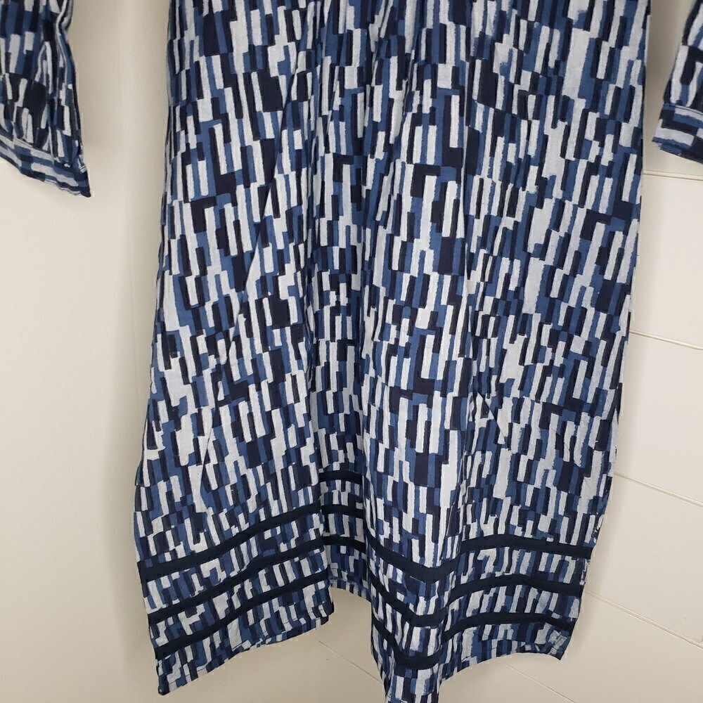 Mata Traders NWT All Gathered Up Dress Blue 3/4 Sleeve Size Small - Picture 3 of 6